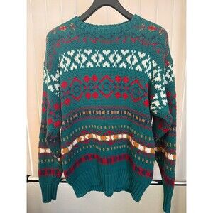 Vintage Men’s GAP Thick Knit Multicolor Crewneck Sweater Size Large